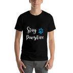 Stay Pawsitive Cute Kitty Puppy Paw Pet Cat Owner Dog Lover  Oversized Silhouette T-Shirt