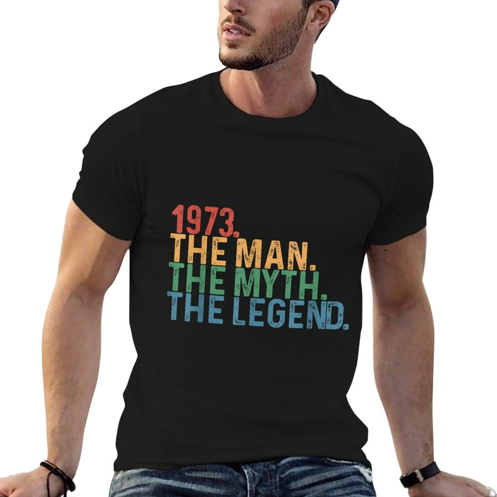 50 Year Old Classic Vintage 1973 50th Birthday Decoration  Ribbed Collar T-Shirt