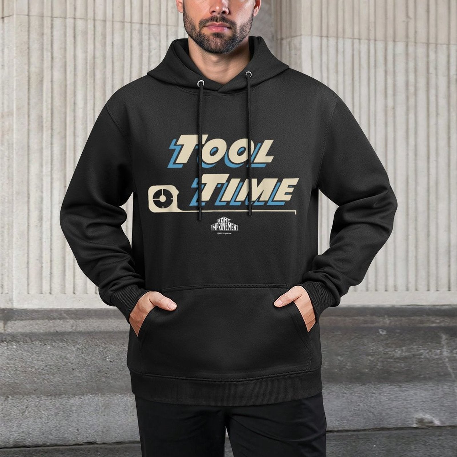 Home Improvement Iconic Quote Tool Time Big Chest Text Logo Medium-Weight Fabric Hoodie