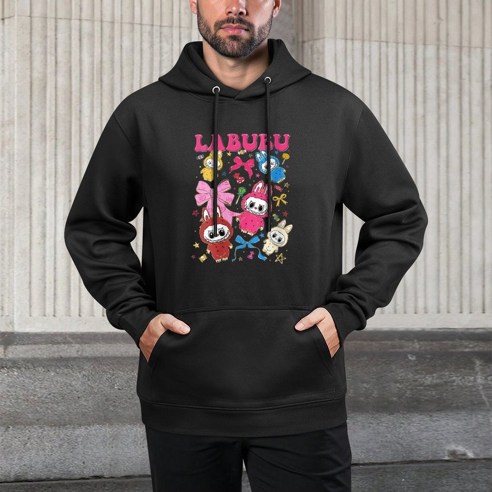 Womens Coquette Bow Labubu The Monsters Labubu Lover Men Women Kid Layering Staple Hoodie