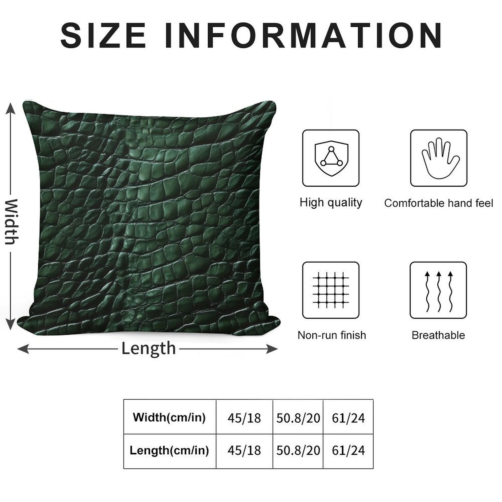 Crocodile Skin Soft Anti-Pilling Throw Pillow