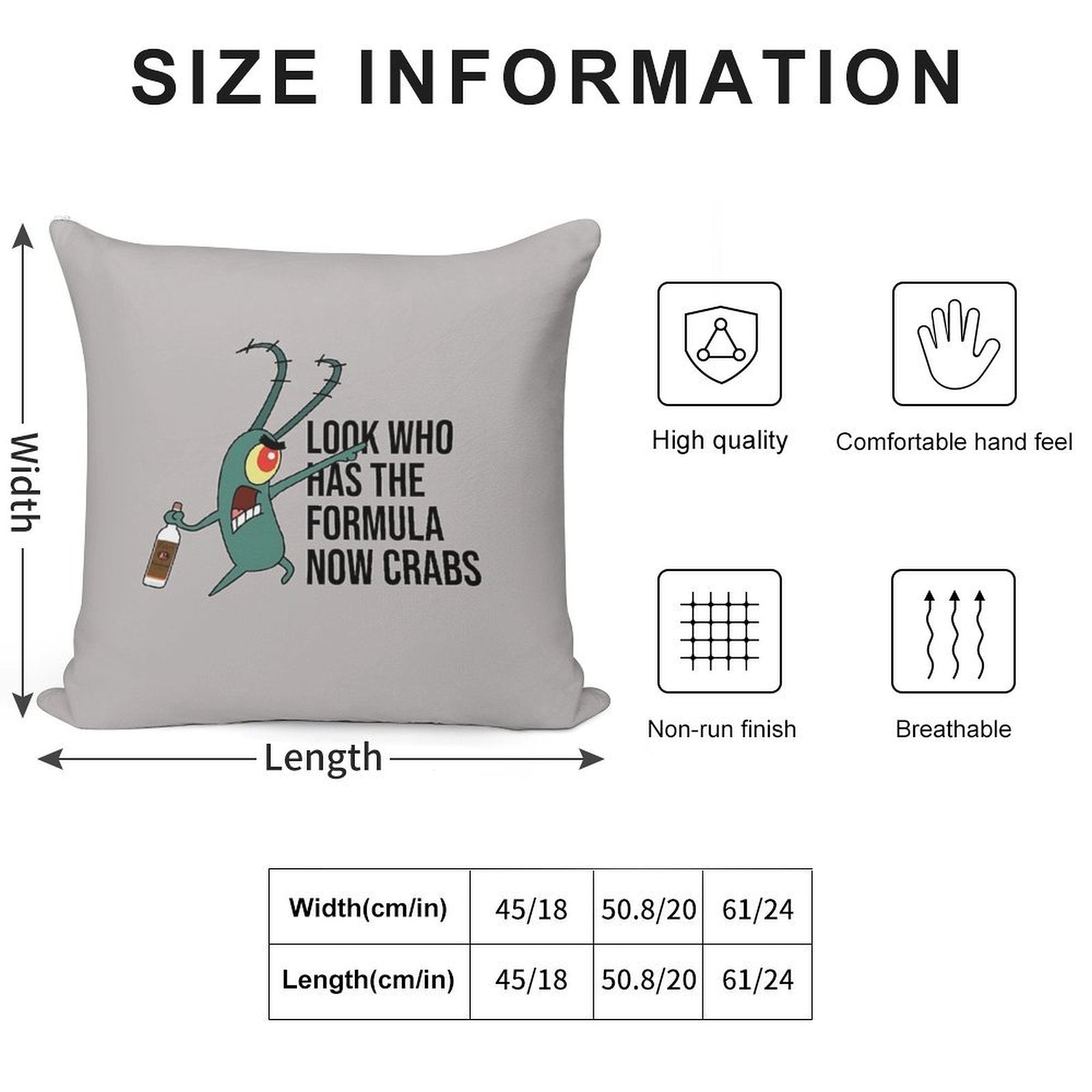 Plankton Secret Formula Handmade Drink Soft High-Density Material Throw Pillow
