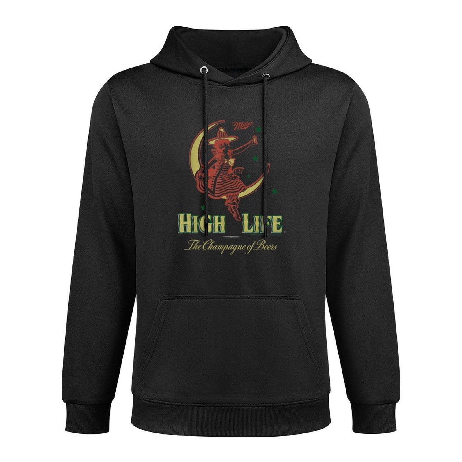 Miller High Life The Champagne Of Beers Girl On Moon Vintage Adjustable Hood Hoodie