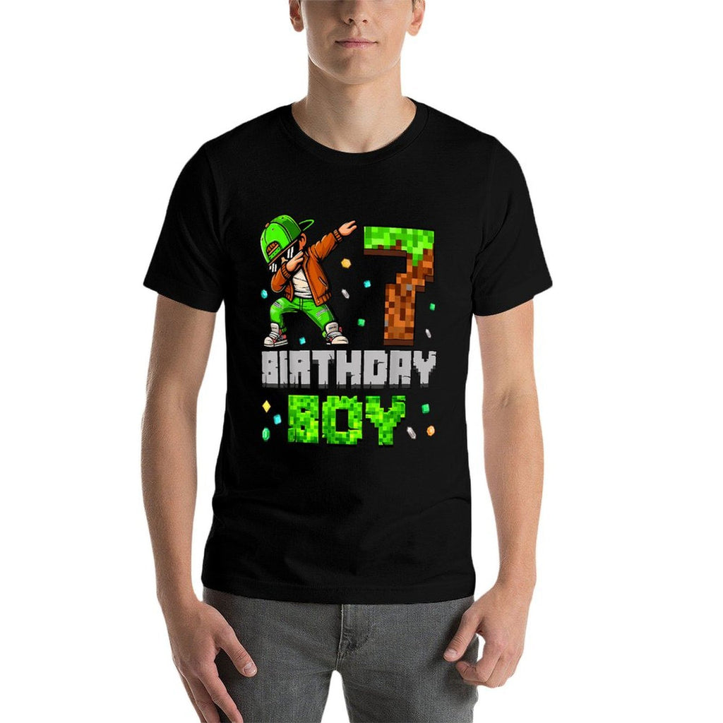Birthday Boy Its My 7th Birthday Pixel Dabbing 7 Year Old  Affordable Price T-Shirt