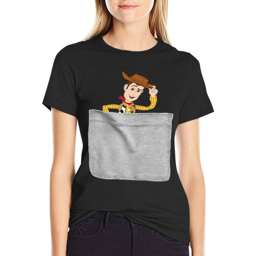Disney Pixar Toy Story Sheriff Woody Mini Pocket Icon  Stretchy T-Shirt