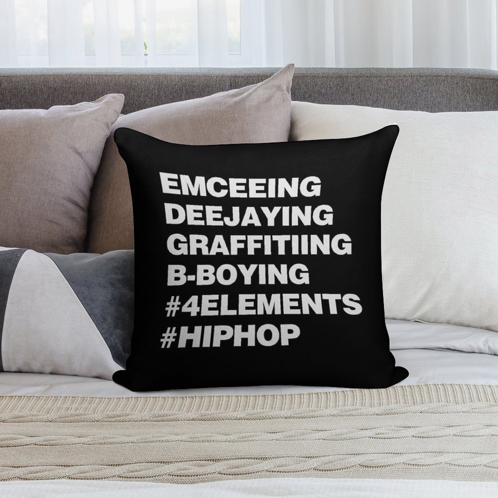 The Four Elements of Hip Hop Soft Gift Ready Throw Pillow