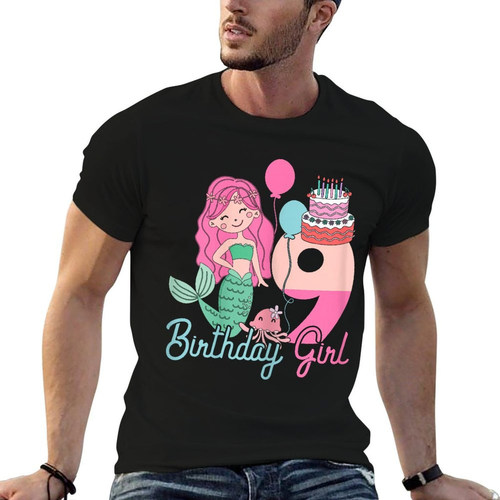 9 Years Old Birthday Girl Gifts Mermaid 9th Birthday Comfortable T-Shirt