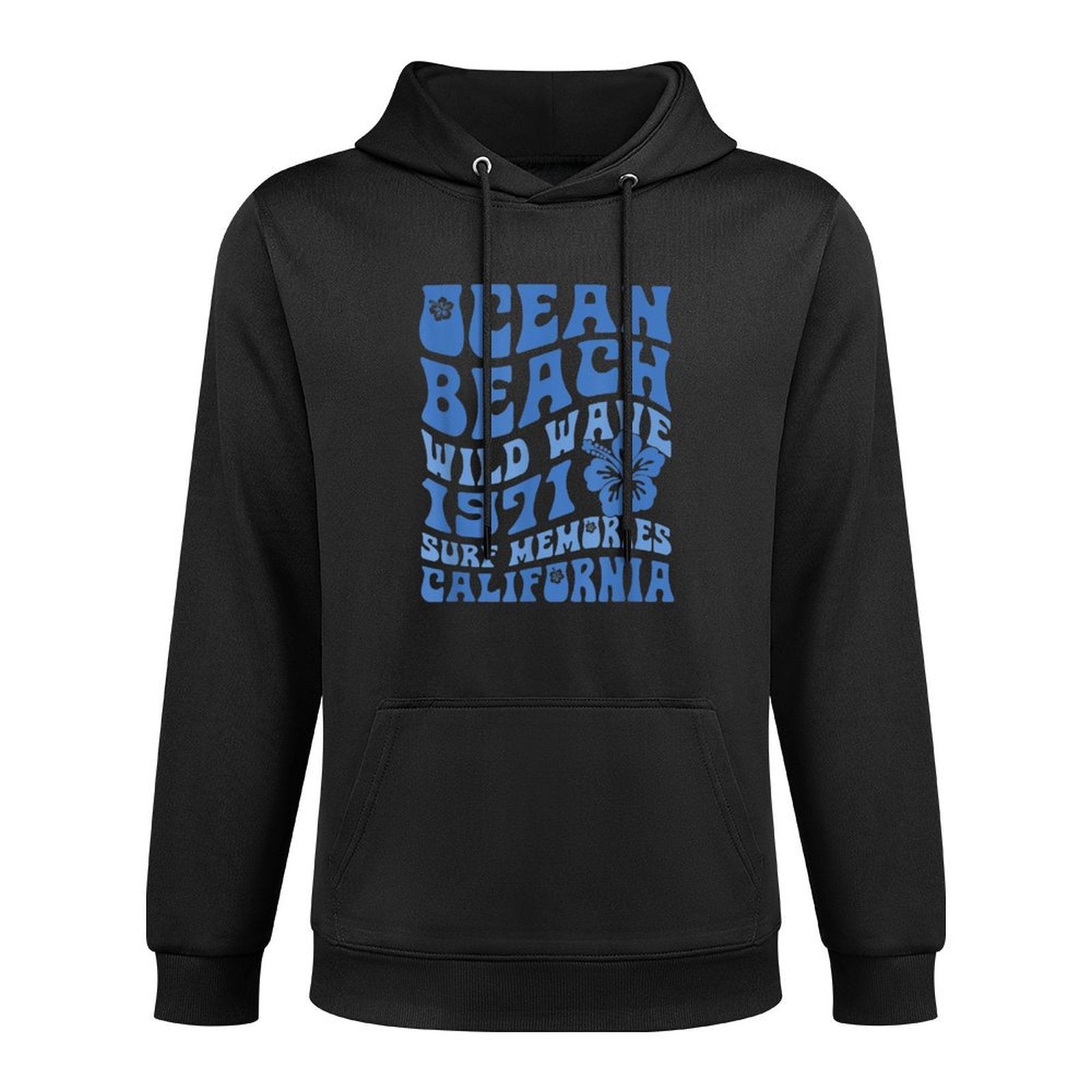Ocean Beach Wild Wave 1971 Surf Memories On Back Adjustable Hood Hoodie