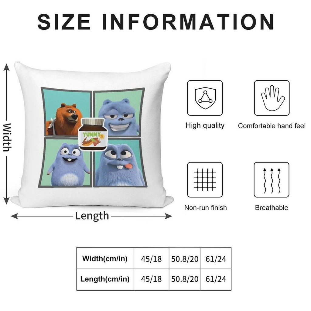 Grizzly And Lemmings Soft Durable Construction Throw Pillow