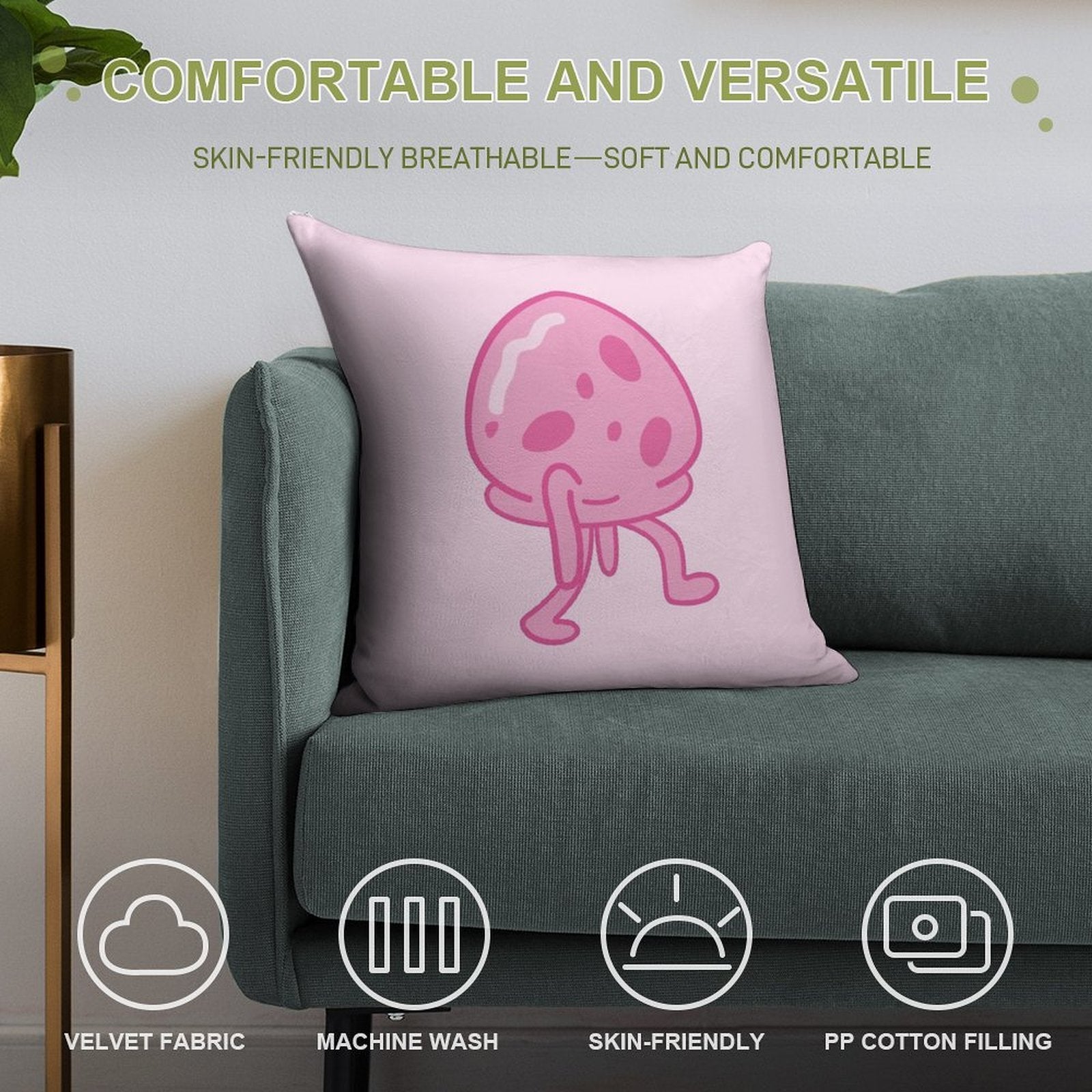 Spongebob- MEDUSA- 02 Soft Easy Maintenance Throw Pillow