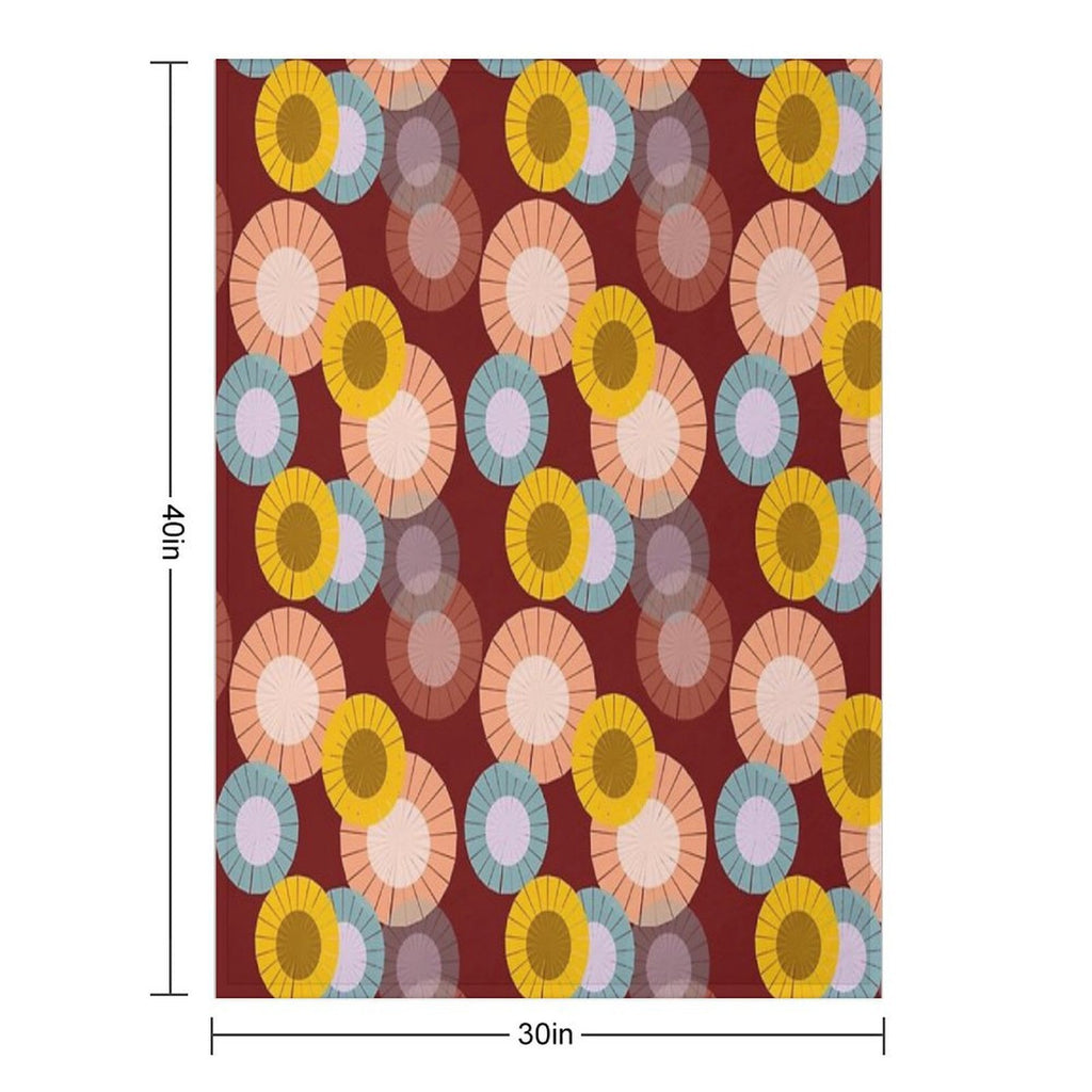 Abstract Floral Pattern Eco-conscious Throw Blanket