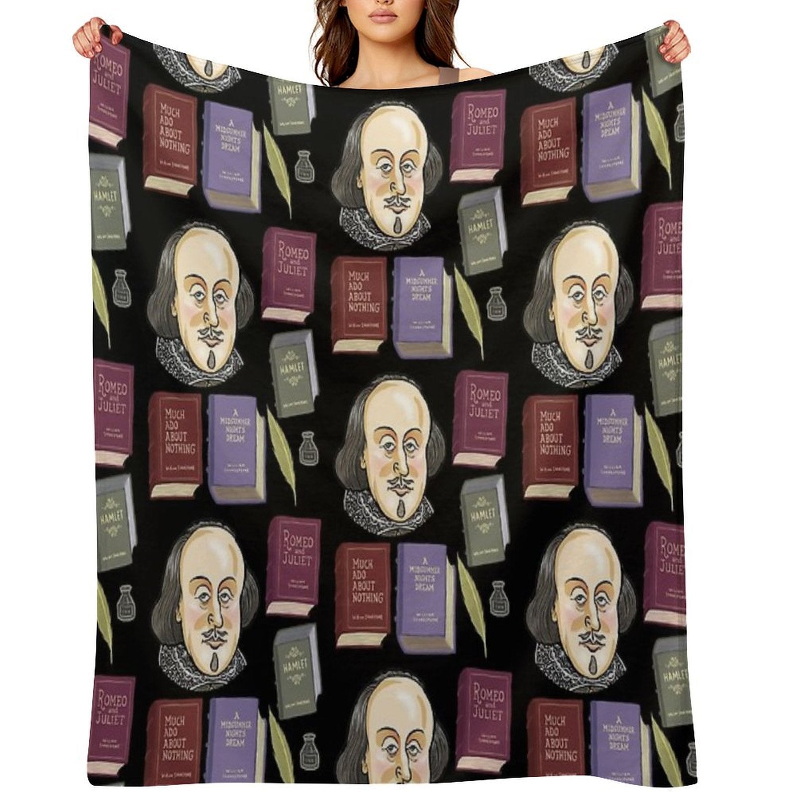William Shakespeare Gift-ready Throw Blanket