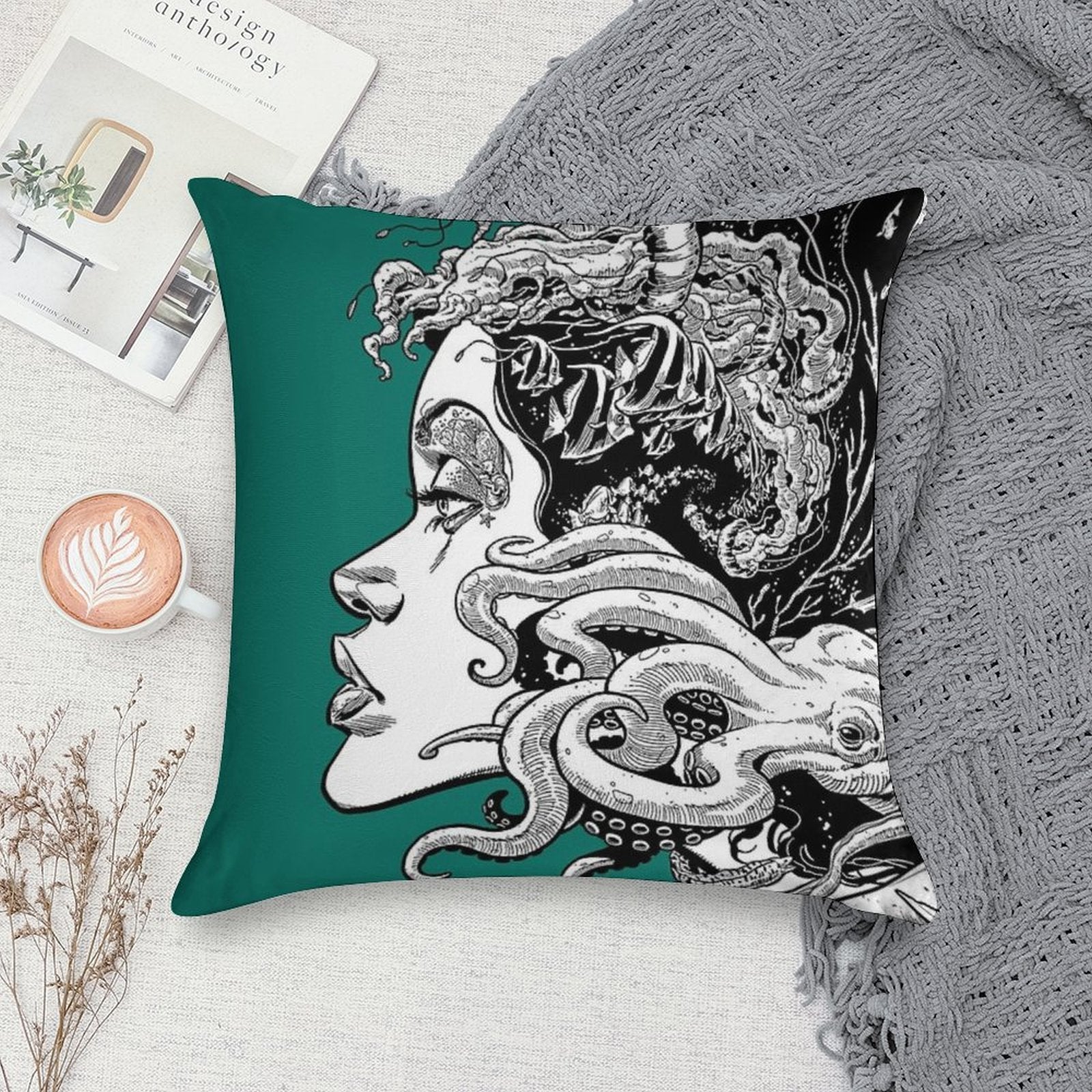 Poseidon's Mistress Alternate Soft Hidden Zipper Throw Pillow