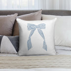 Coastal Granddaughter Vintage Hair Bow Blue Soft Easy Maintenance Throw Pillow