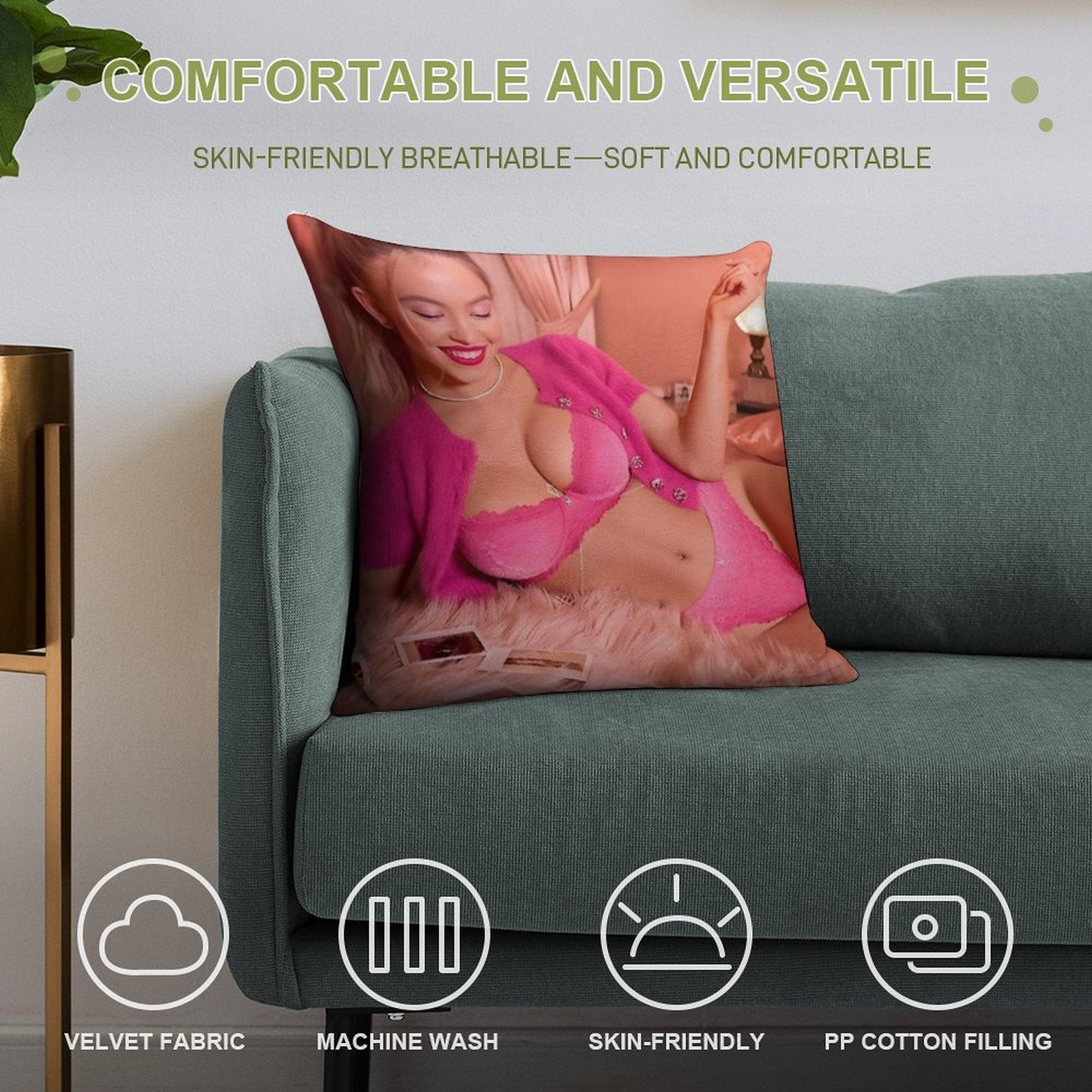 Sydney Sweeney Soft Style Accent Throw Pillow