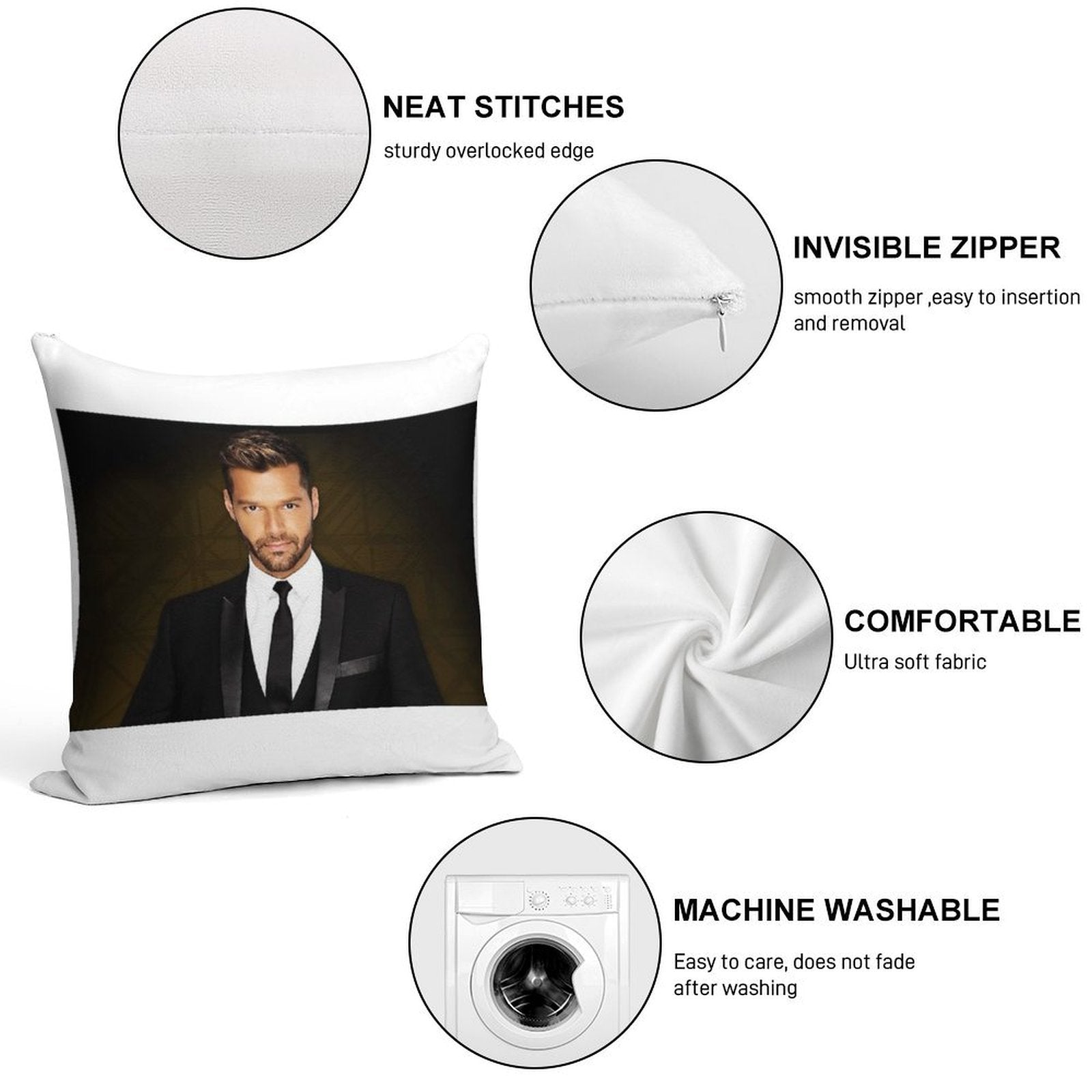 Ricky Martin Tour Kel3 2019 Soft Decorative Cover Throw Pillow