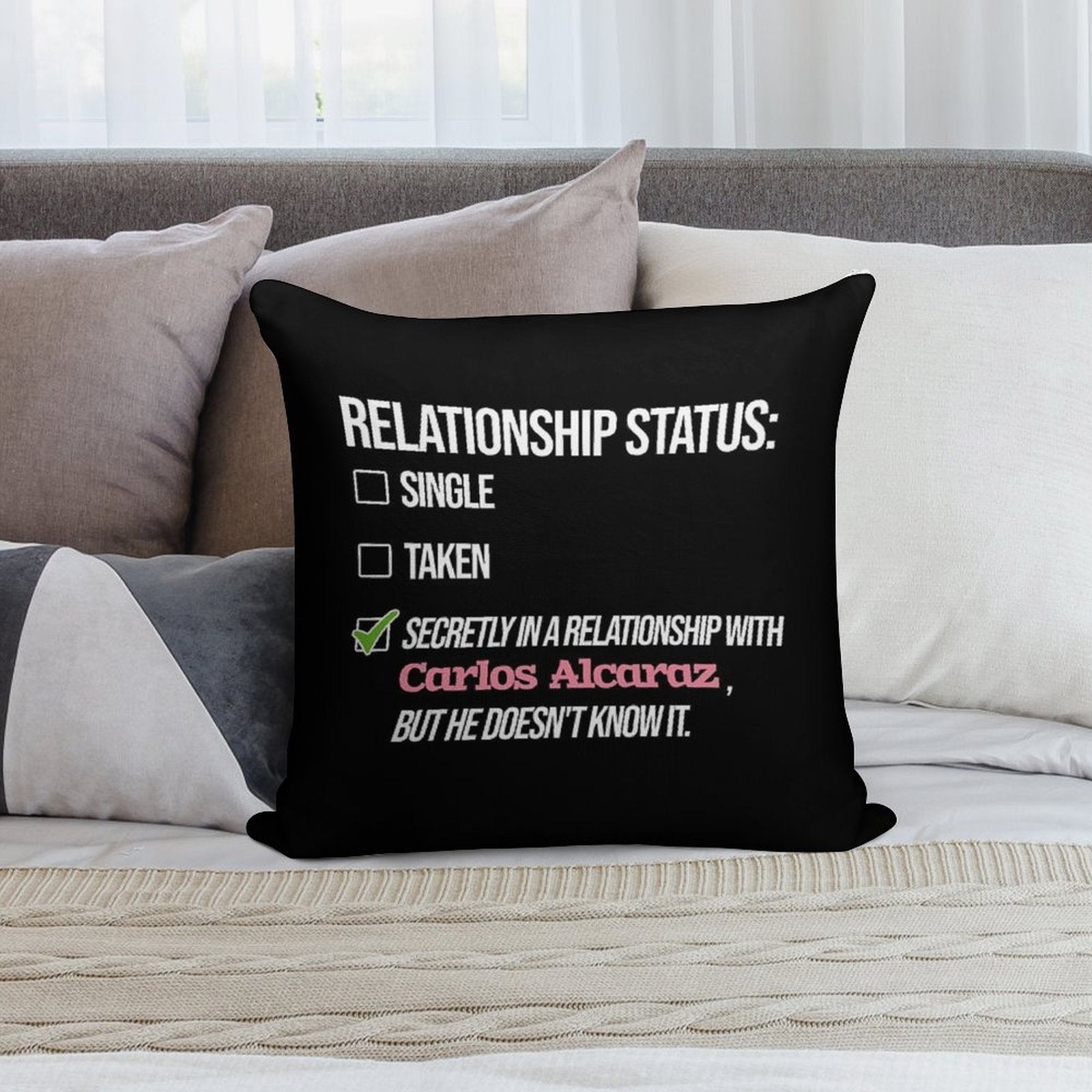 Relationship with Carlos Alcaraz Soft Ultra-Soft Texture Throw Pillow