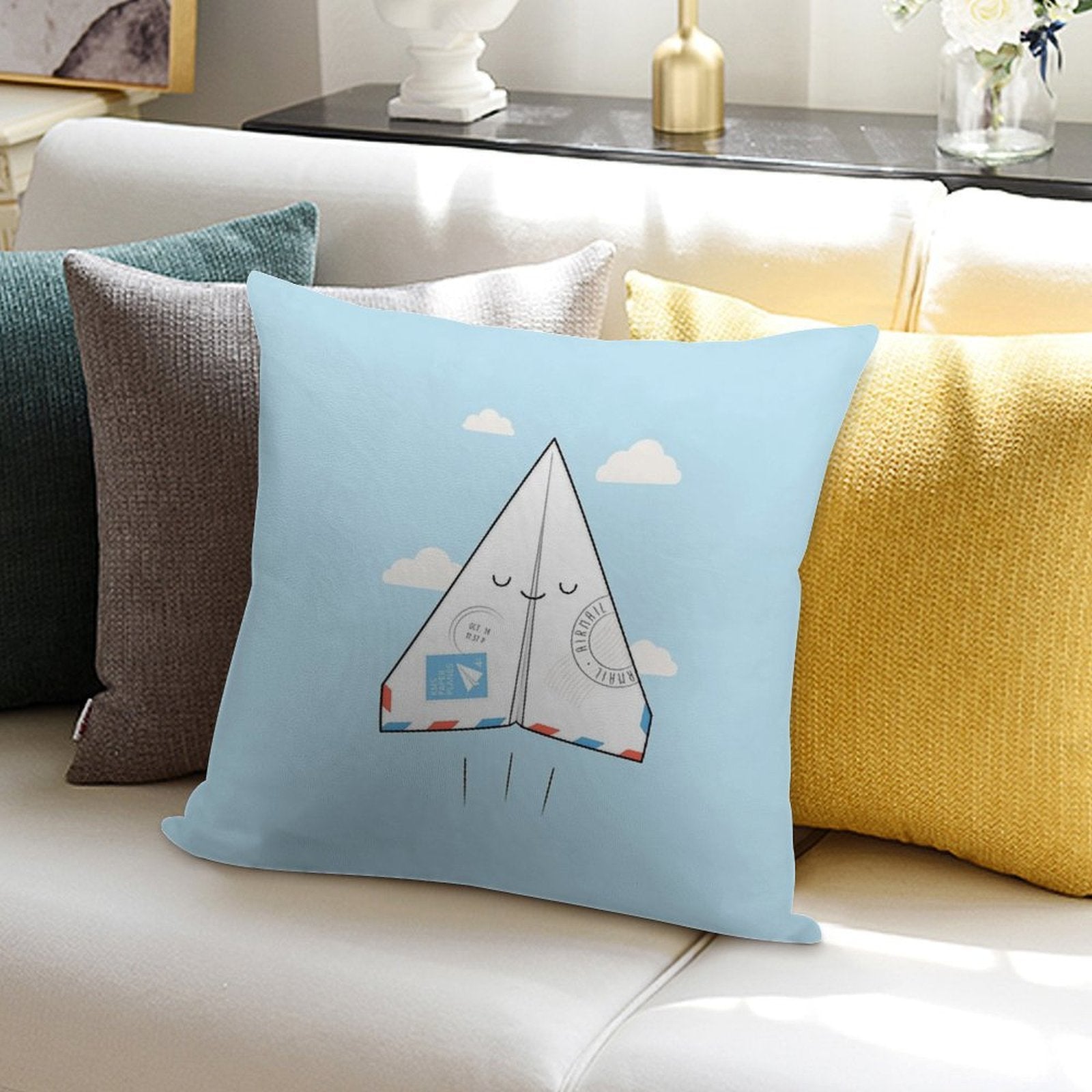Airmail Soft Bedroom Essential Throw Pillow