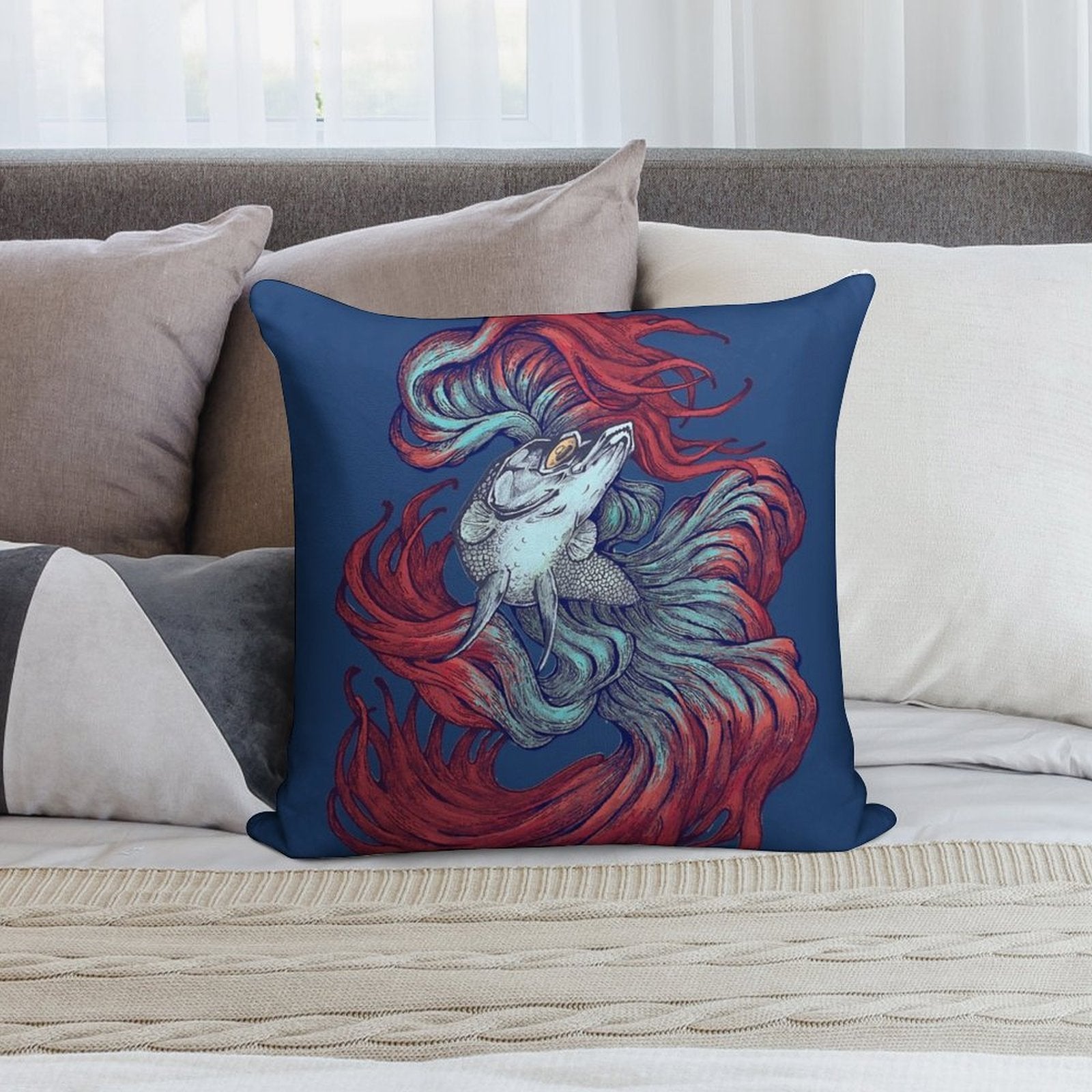 Betta New Wave Soft Skin-Friendly Throw Pillow