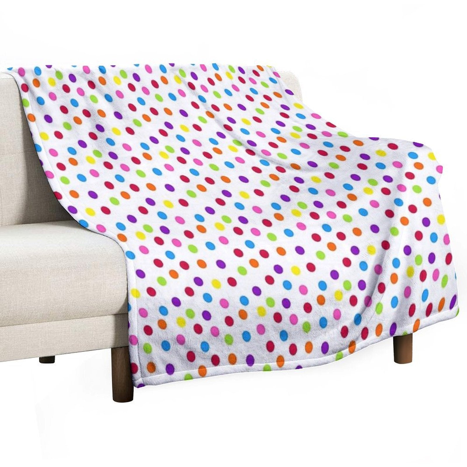 Rainbow Multi-color Confetti Polka Dot All-season Throw Blanket