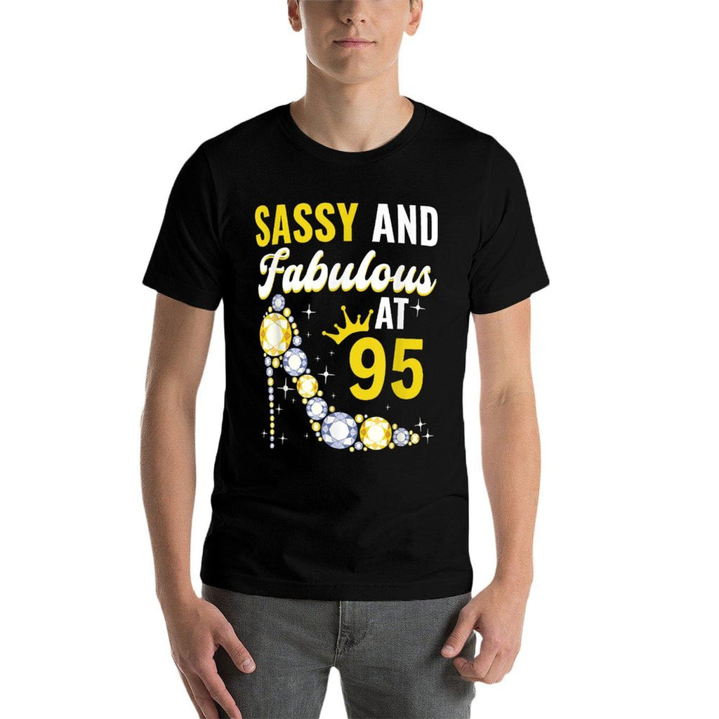 95th Birthday Woman Girl Sassy And Fabulous At 95  Oversized Silhouette T-Shirt