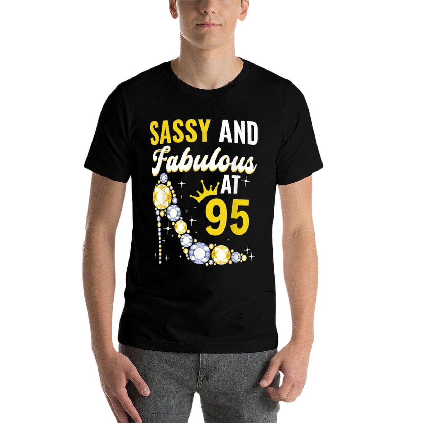 95th Birthday Woman Girl Sassy And Fabulous At 95  Oversized Silhouette T-Shirt