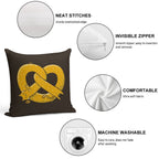 The Long Cat Is A Pretzel Soft Shrink-Resistant Throw Pillow