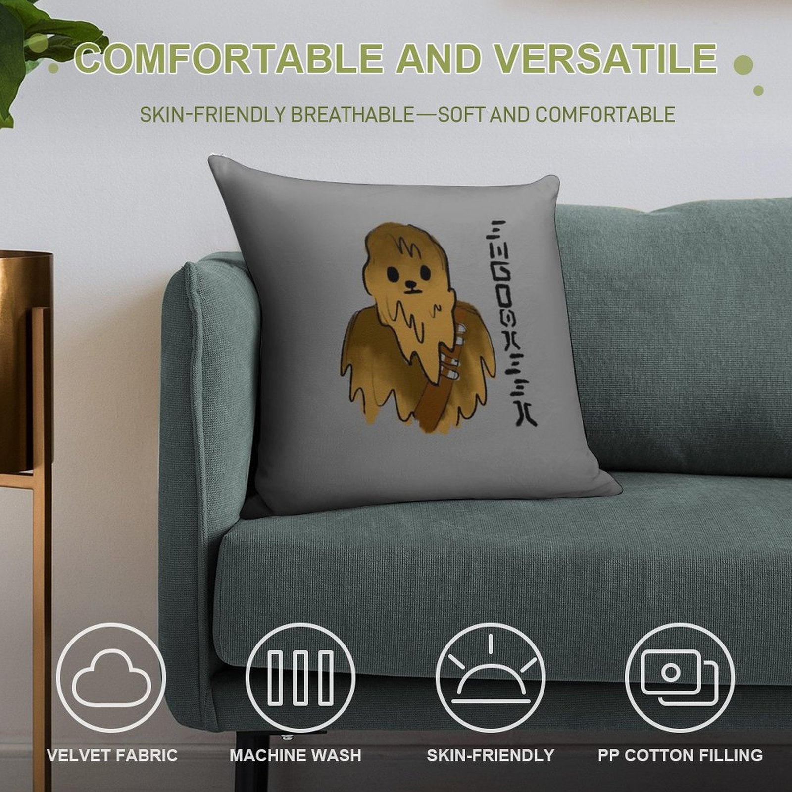 Cute Chewbacca Soft Style Accent Throw Pillow