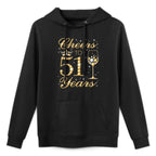 Cheers to 51 Years, 51st Queen's Birthday, 51 Years Old Moisture-Wicking Hoodie