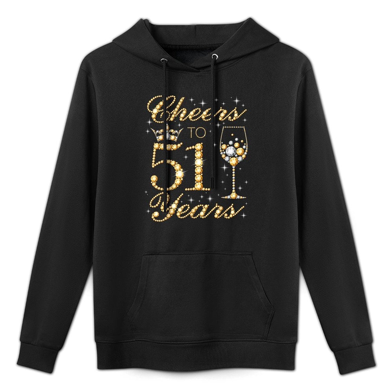 Cheers to 51 Years, 51st Queen's Birthday, 51 Years Old Moisture-Wicking Hoodie