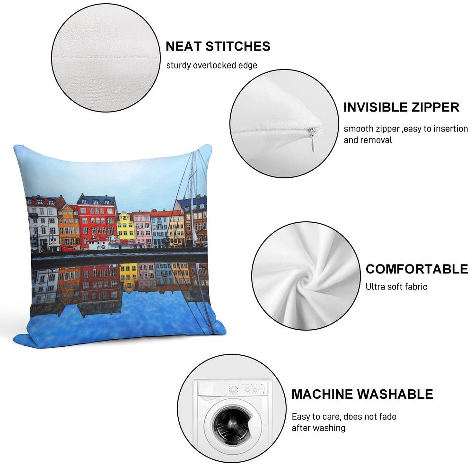 Copenhagen City Soft Style Accent Throw Pillow