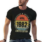 40th Birthdays for Women Men April 1982 40 Anniversary  Slim-fit Cut T-Shirt