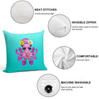 Cute Pink Baby Octopus Hippie Soft Multiple Sizes Throw Pillow