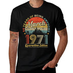 50th Birthday Decoration March 1971 Men Women 50 Years Old  High-quality Stitching T-Shirt