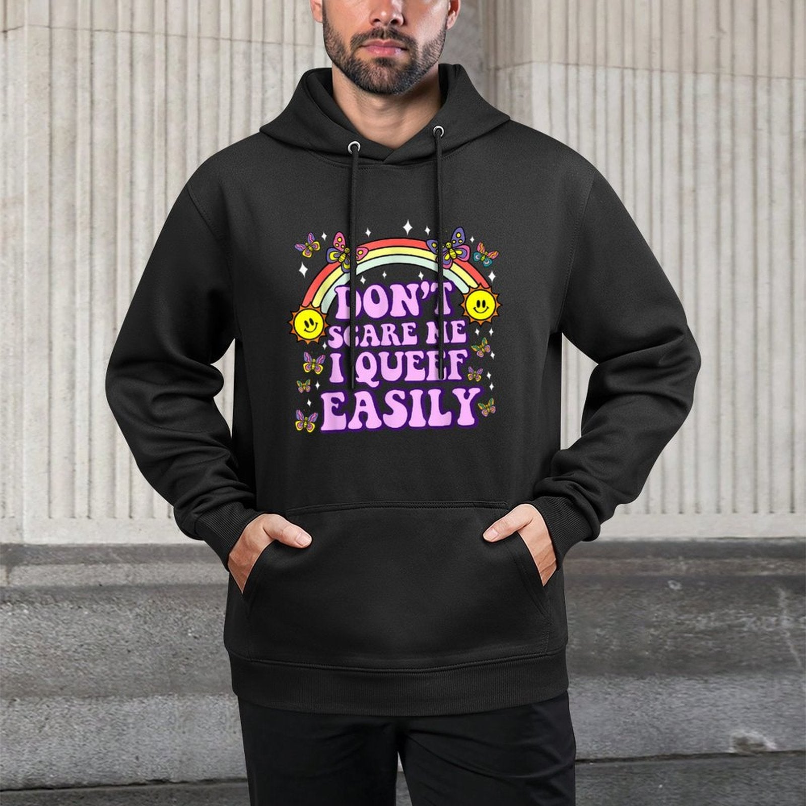 Don't Scare Me I Queef Easily Funny Embarrassing Adult Humor Machine Washable Hoodie