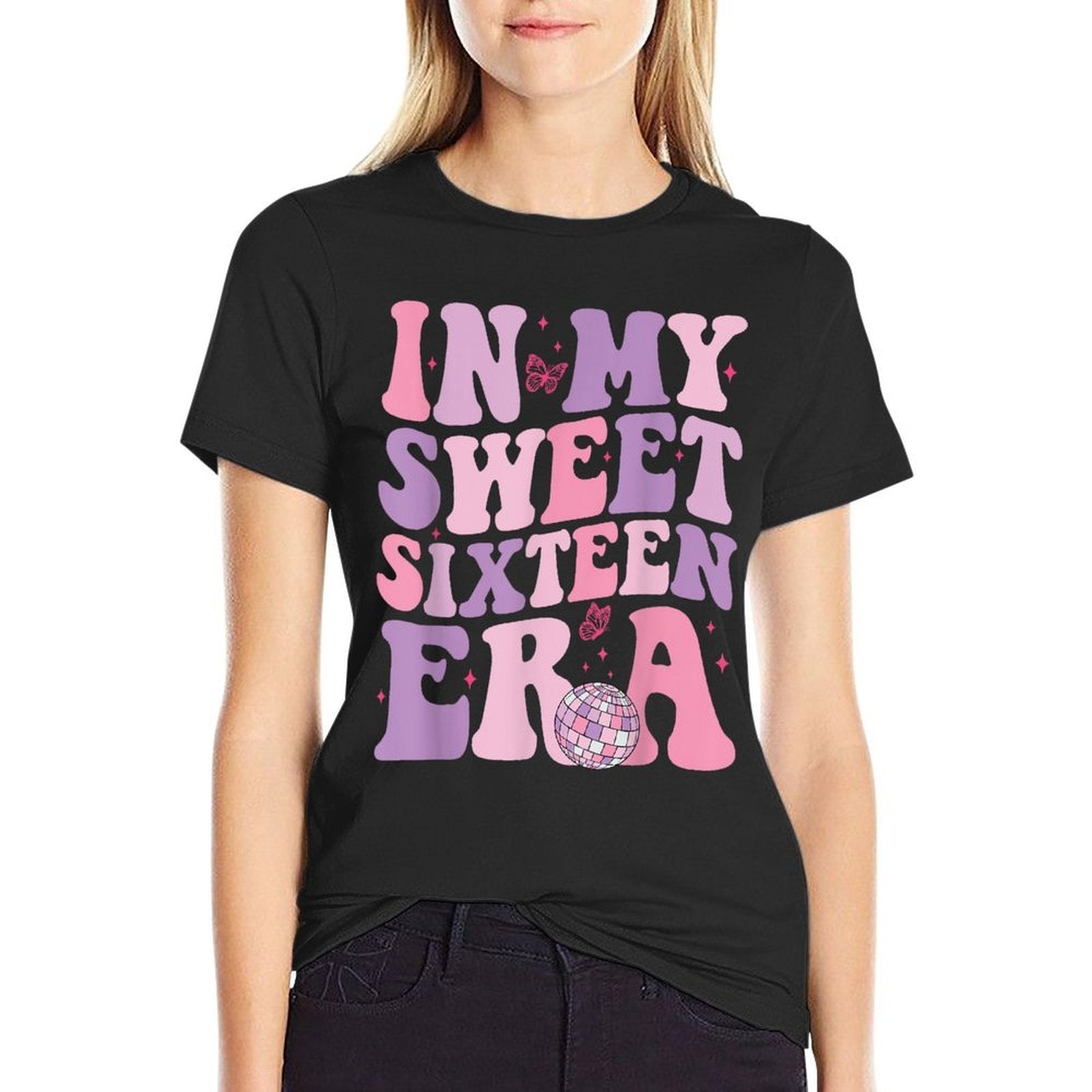 In My Sweet Sixteen Era 16th Birthday Groovy Retro Boy Girl  Tagless Design T-Shirt