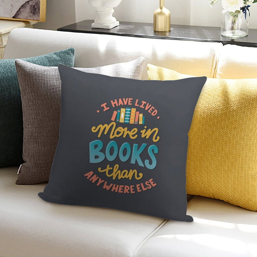 Live In Books - Bookish Quote Soft Multiple Sizes Throw Pillow
