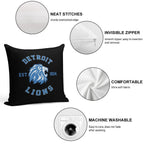 Art - Detroit Lions Soft Washable Throw Pillow