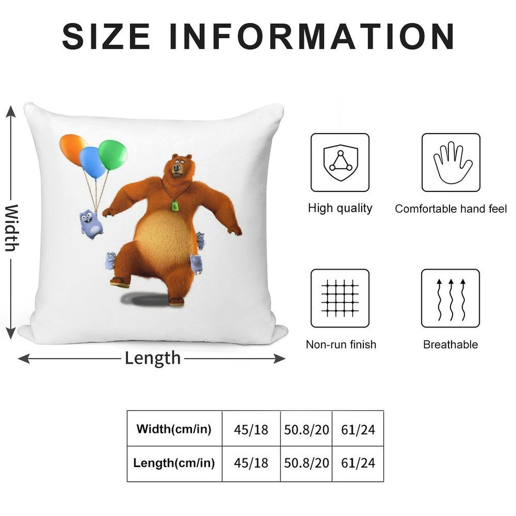 Grizzy And Lemmings Toys Soft Shrink-Resistant Throw Pillow