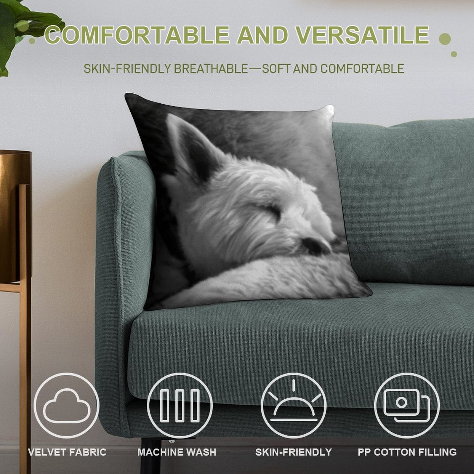 Dog Tired Soft High-Density Material Throw Pillow