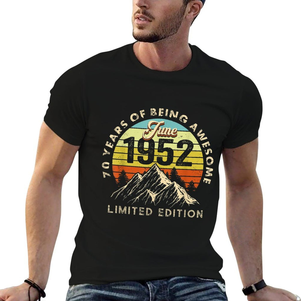 Made in 1952 Born June 1952 70th Birthday  Wrinkle-resistant T-Shirt