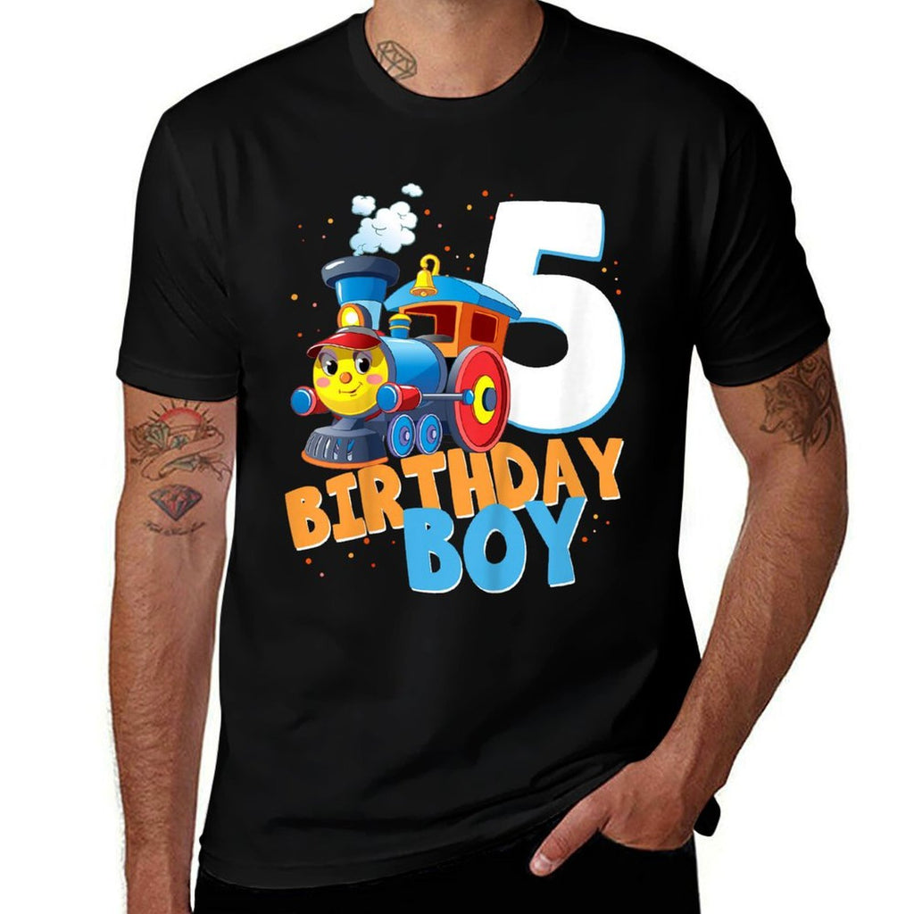 Kids 5th Birthday Train Boys Girls 5 Years Old I'm Five Gift  Eco-friendly Material T-Shirt
