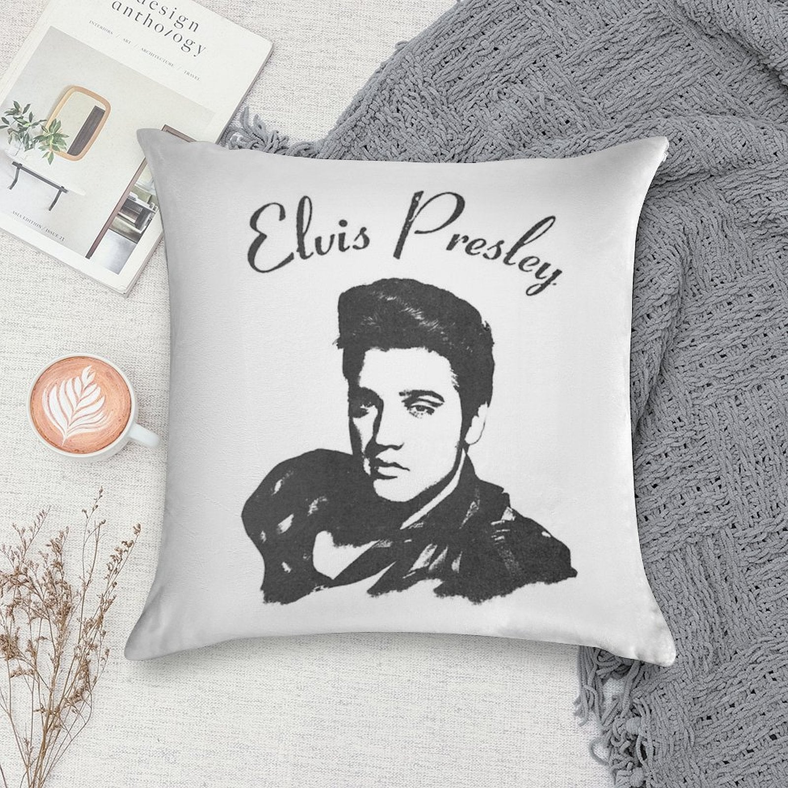 Vintage Official Script Soft Decorative Cover Throw Pillow