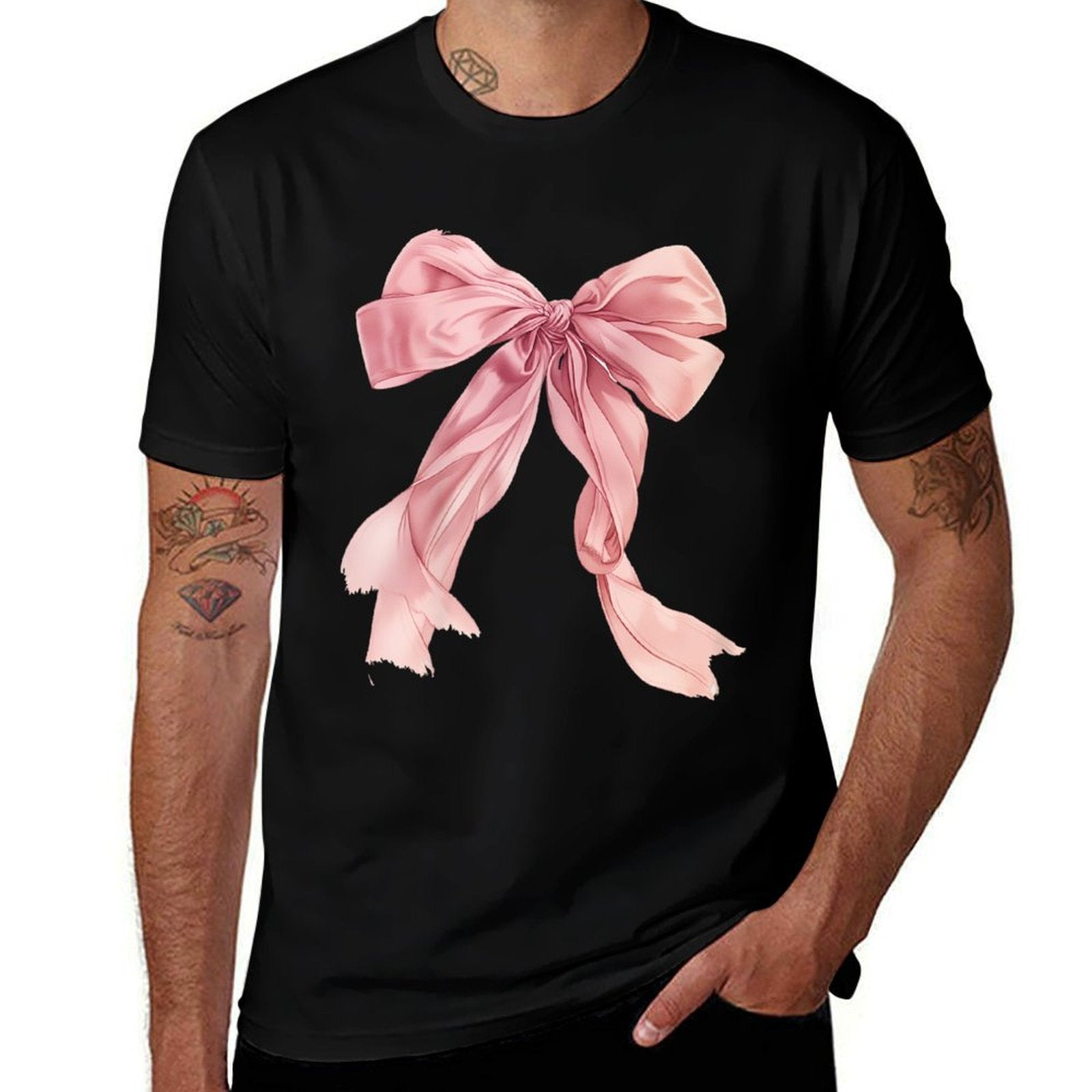 Baby Pink Bow Cute Coquette Preppy Clean Girl Women  Classic T-Shirt