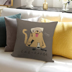 Lab-rador Soft Shrink-Resistant Throw Pillow
