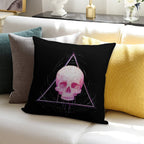 Skull in Triangle on Black Soft Warmth Comfort Throw Pillow