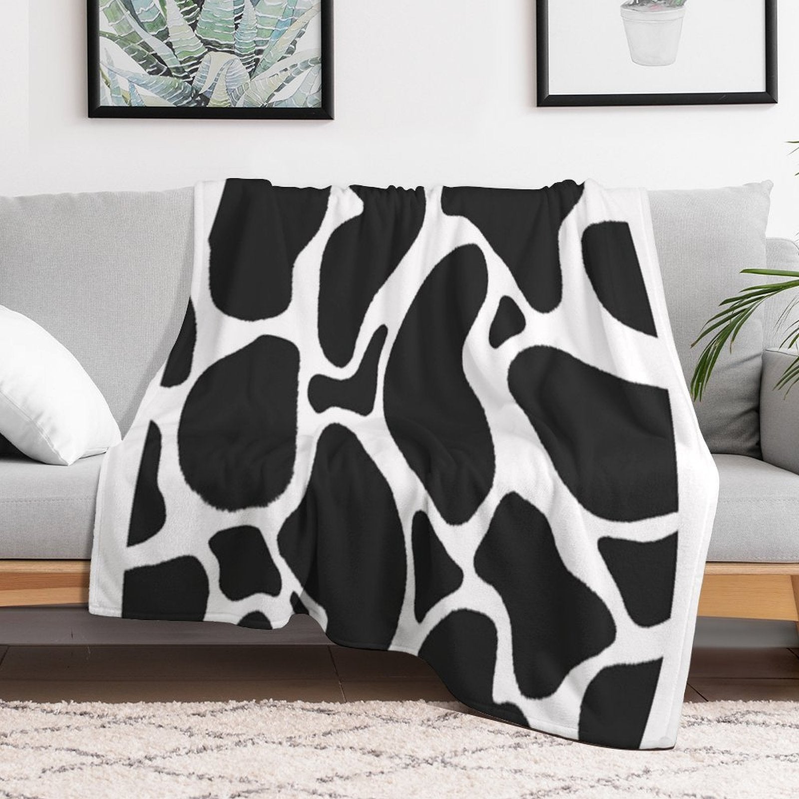Classic Cow Print Premium Throw Blanket