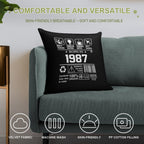 1987 Birthday Party Organic Soft Home Decor Throw Pillow
