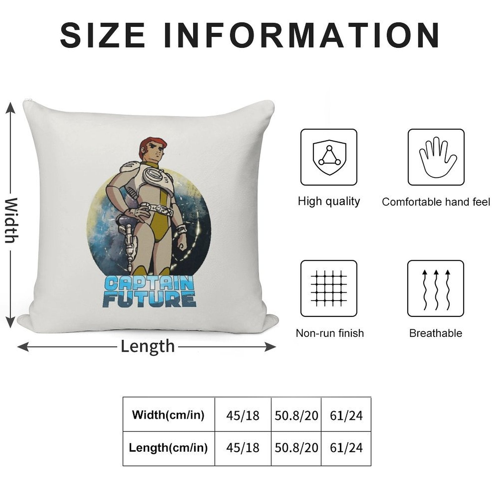 Captain Future Soft Reinforced Edging Throw Pillow