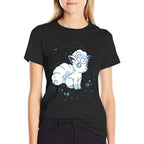 Pokémon Alolan Vulpix Winter Watercolor Portrait  Cotton T-Shirt